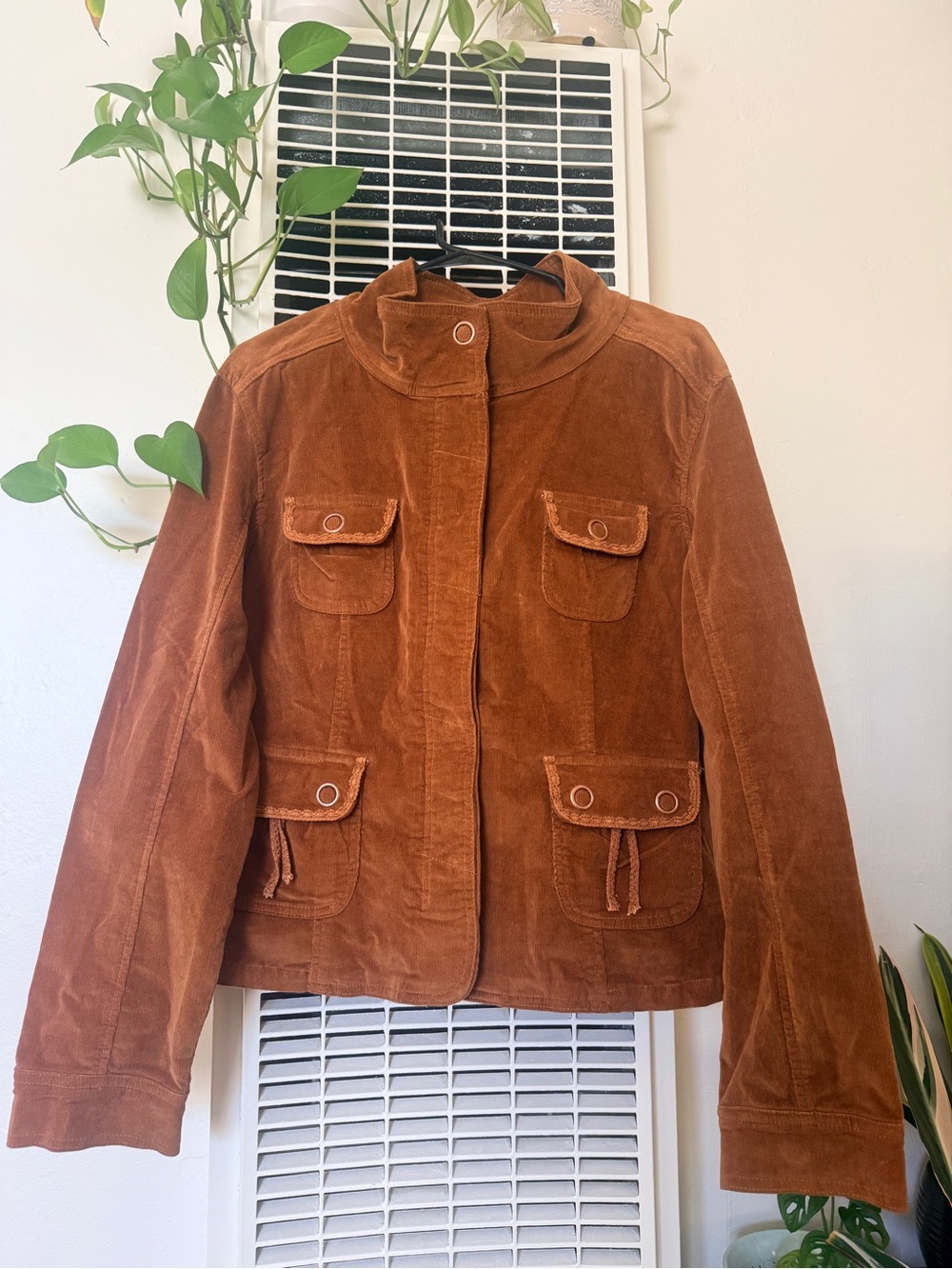Ami Rust Brown Corduroy Utility Jacket
